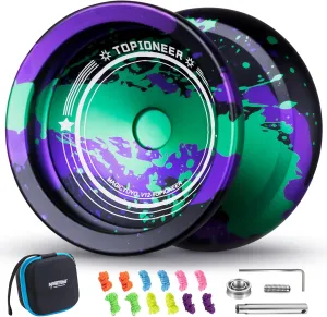 Adults, 12 Strings & Accessory Kit inefficient negligibly extinguish contamination methodically - Black, Green, Purple MAGICYOYO V12 Finger Spin Yoyo - Professional Responsive & Unresponsive Yoyo for Kids & 