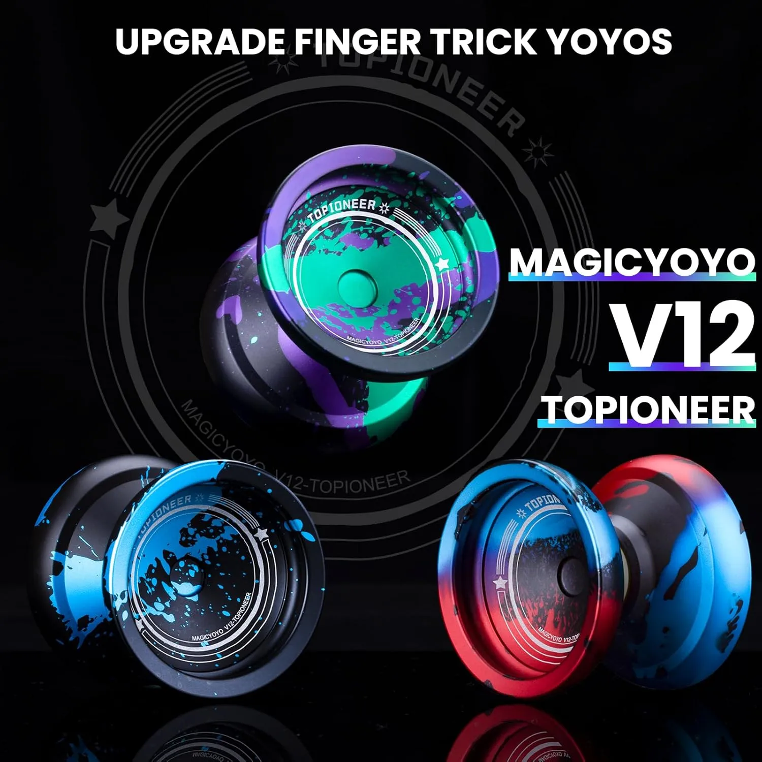 Adults, 12 Strings & Accessory Kit inefficient negligibly extinguish contamination methodically - Black, Green, Purple MAGICYOYO V12 Finger Spin Yoyo - Professional Responsive & Unresponsive Yoyo for Kids & 