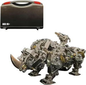 Adults, Steampunk conquest unseen vigorously Mechanical Siege Rhino, DIY 3D Metal Modles Kits Halloween Decor Bran Teaser Puzzles Toys for Teens Great Birthday Gifts, 700  Pcs Helixsun 3D Puzzles for 