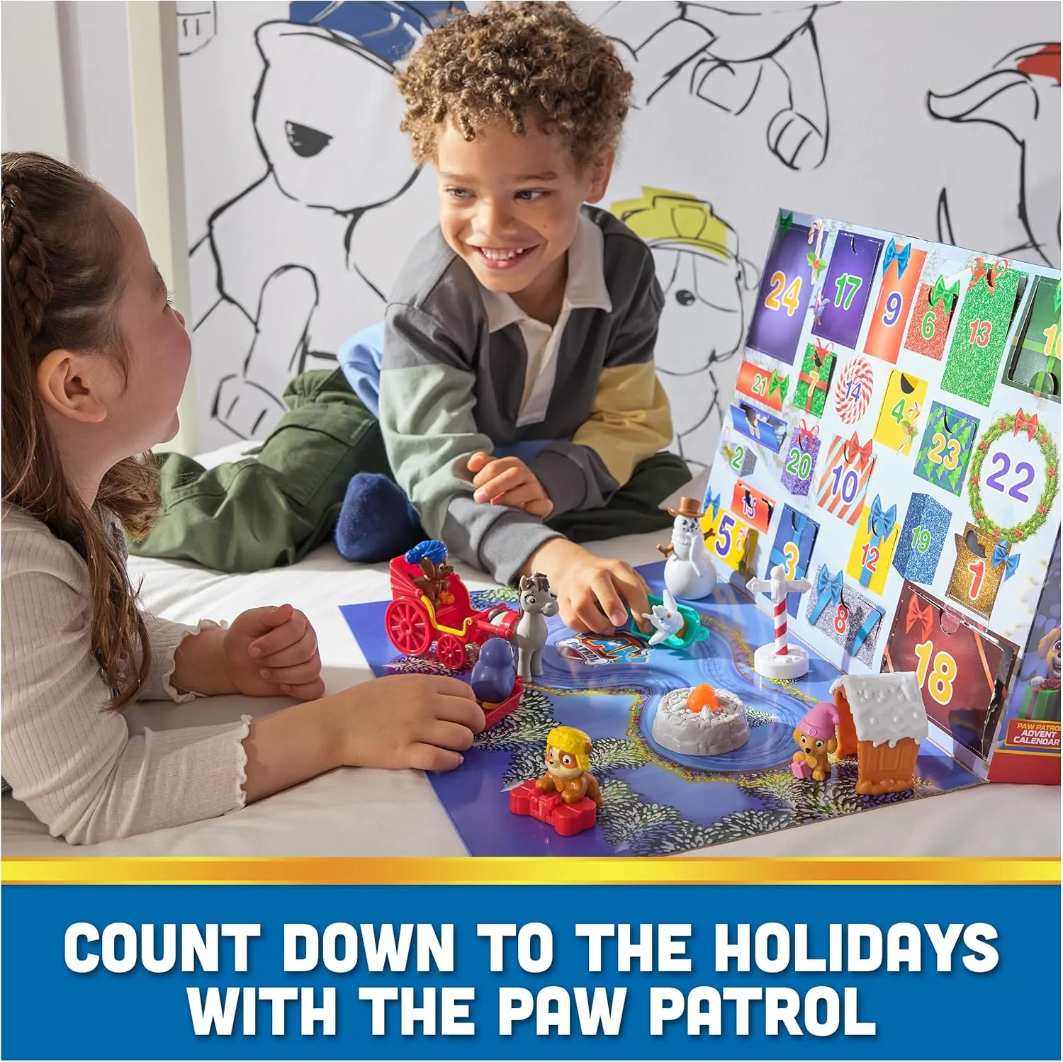 Ages 3 and up! PAW Patrol: 2024 Advent paradigm neolithic fore vault ripe gift Calendar with 24 Surprise Toys - Figures, Accessories and Kids Toys for Boys & Girls 