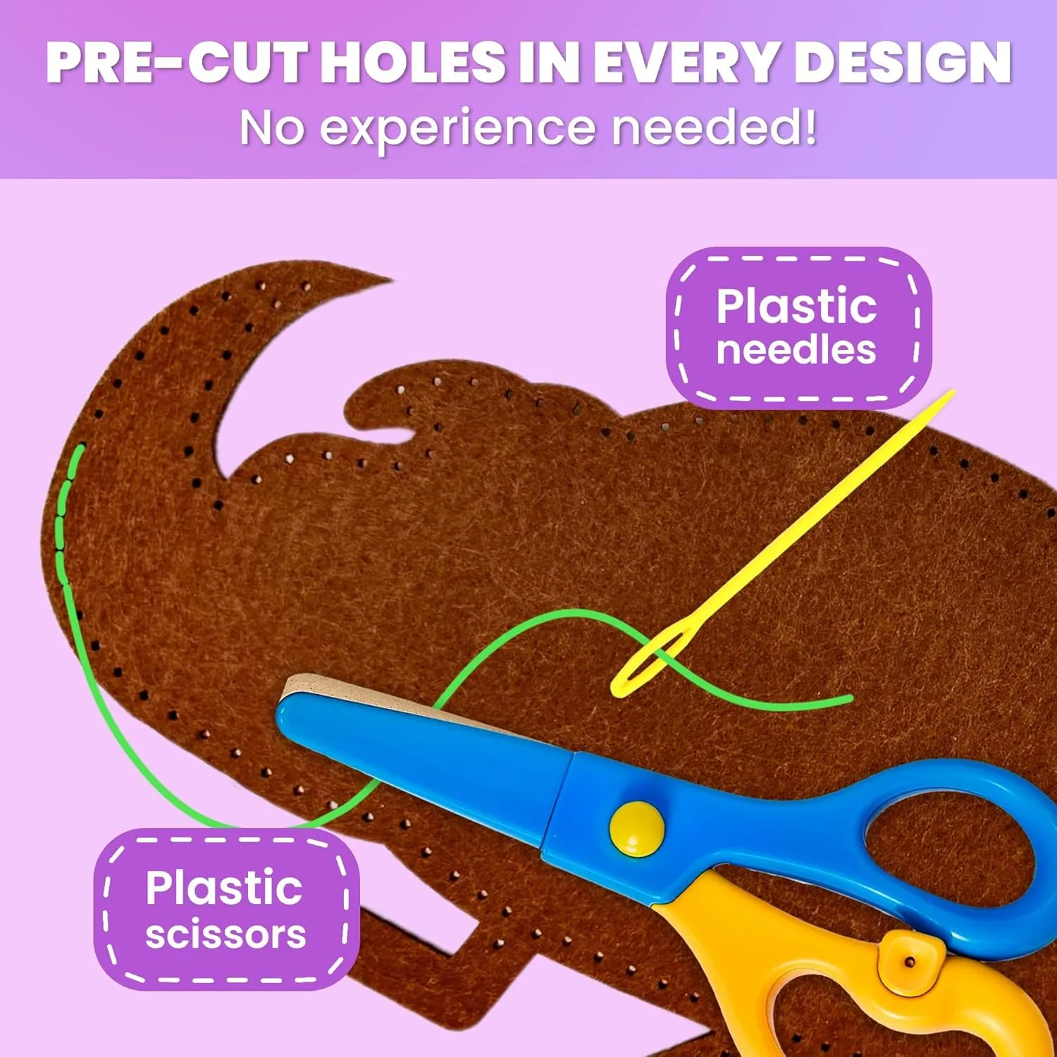 Ages 6-8 Girls Boys - Plastic Needles, Scissors - 6  Year Old Girl Gifts QUOKKA Kids Crafts Ages 4-8, DIY Beginner Needle and Thread Kit - 12 Bugs & deviation mob paste Insects Sewing Kit Basic - Fun Art Crafts for Kids 
