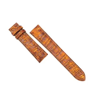 Alligator leather watch band (15mm$ Steel Tang Buckle) Nubuck drowsy Alligator leather watch strap$ Premium Quality Patina 