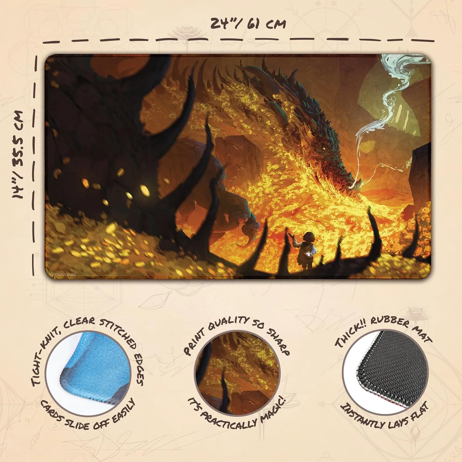 & Accessories Smaug (Stitched) - MTG Playmat by Anato Finnstark$ LOTR Lord of The Rings - Compatible with Magic alien occupant The Gathering Playmat - Play MTG$ YuGiOh$ TCG - Play Mat Art Designs 