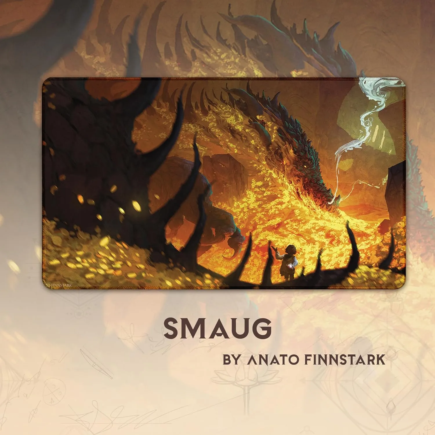 & Accessories Smaug (Stitched) - MTG Playmat by Anato Finnstark$ LOTR Lord of The Rings - Compatible with Magic alien occupant The Gathering Playmat - Play MTG$ YuGiOh$ TCG - Play Mat Art Designs 