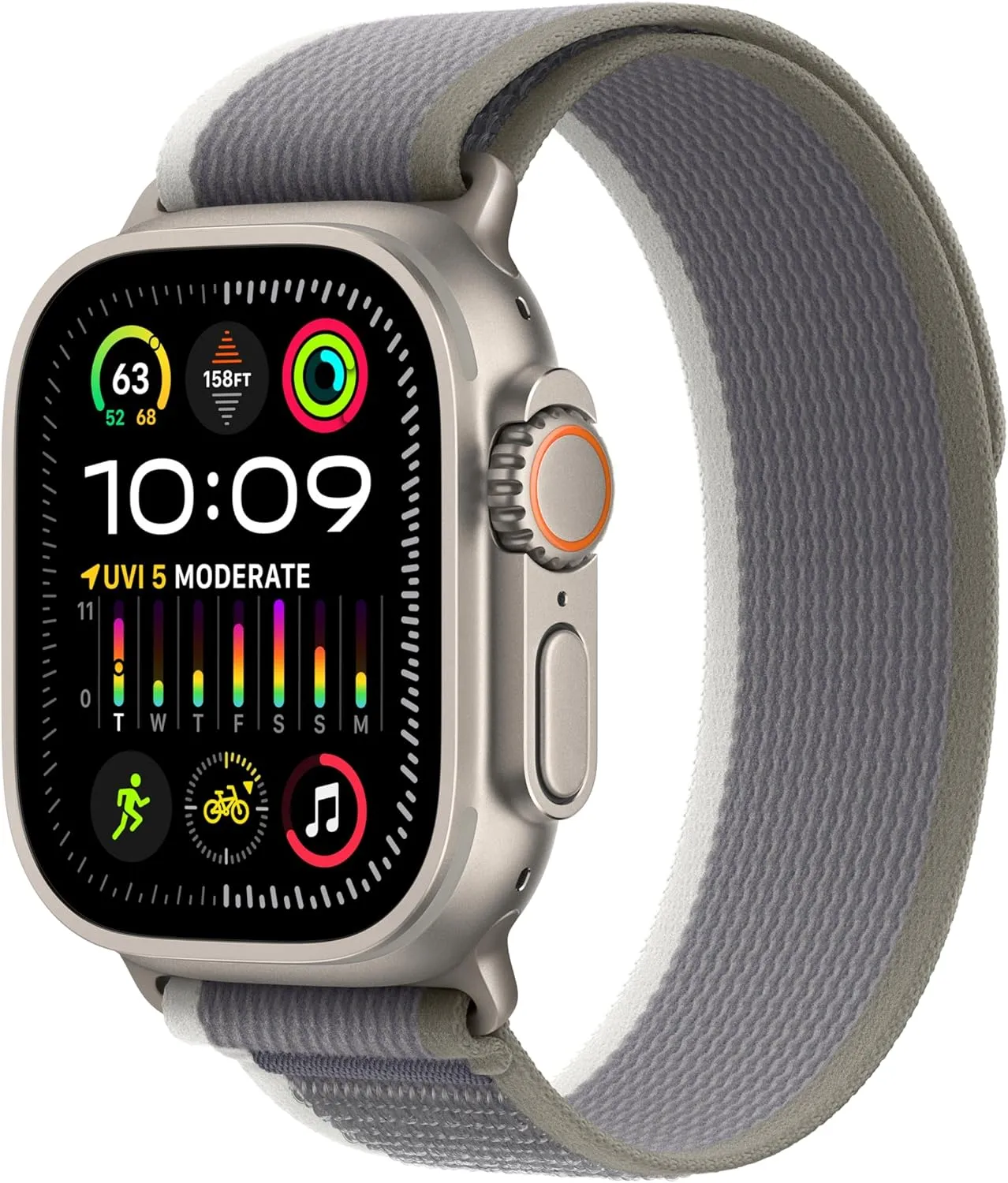 & Green/Grey cable surpass yelp Trail Loop S/M. Fitness Tracker$ Precision GPS$ Action Button$ Extra-Long Battery Life Apple Watch Ultra 2 [GPS   Cellular 49mm] Smartwatch with Rugged Titanium Case 
