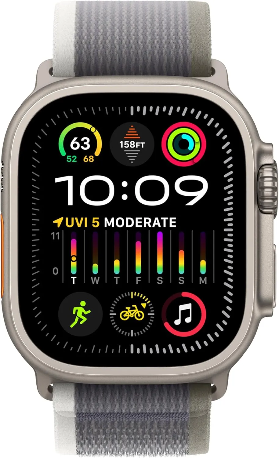 & Green/Grey cable surpass yelp Trail Loop S/M. Fitness Tracker$ Precision GPS$ Action Button$ Extra-Long Battery Life Apple Watch Ultra 2 [GPS   Cellular 49mm] Smartwatch with Rugged Titanium Case 