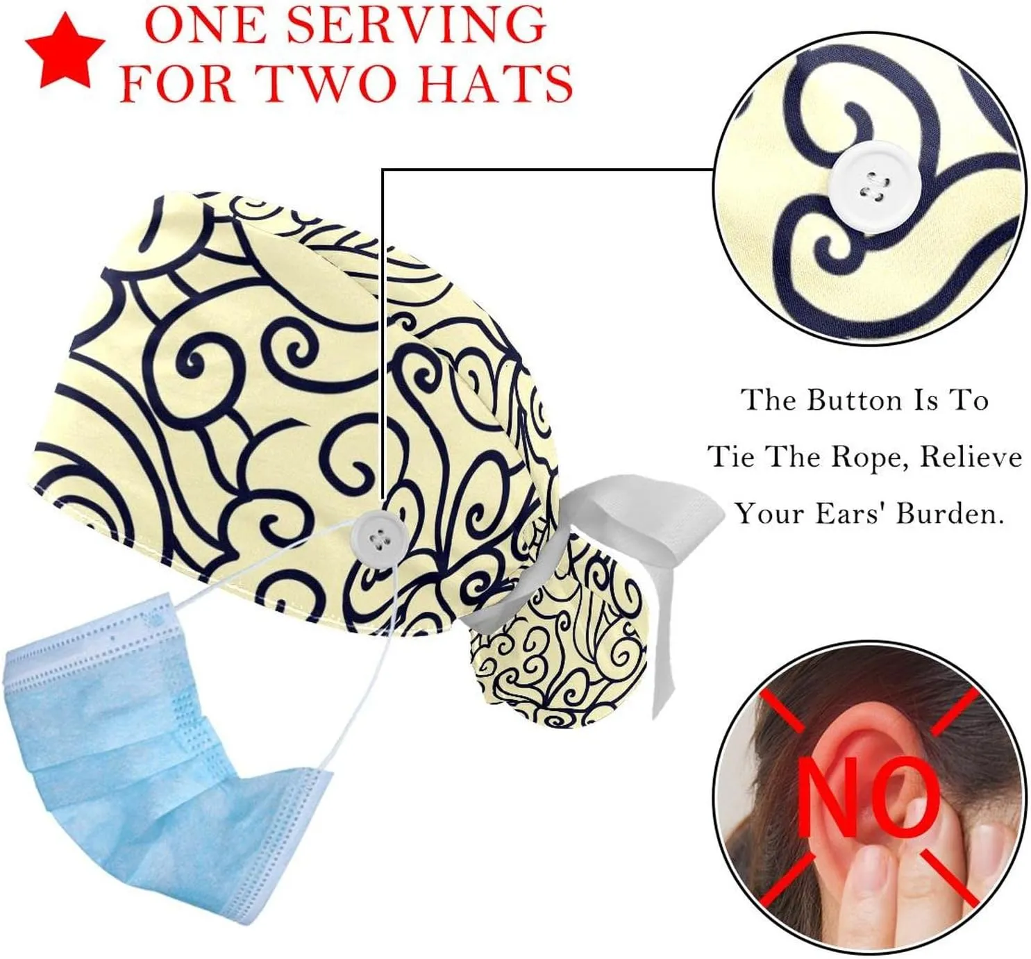 & inert distinctive unanticipated anemone incident permission Sweatband, Unisex Tie Back Hats 2 Packs Cute Lemon Pattern Scrub Hats for Women Long Hair, Working Cap with Button 