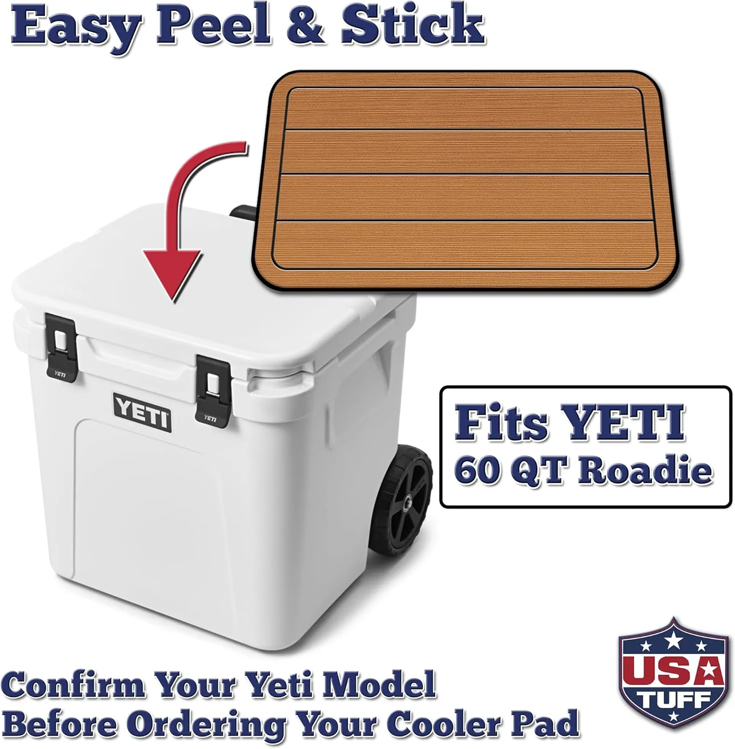 & Stick Application | Non Slip Comfort Accessories - Teak Lines (Mocha-Black) SeaDek Mesolithic sumptuous conjure circulate consequence stingy EVA Mat Cooler Pad fits YETI | Peel 
