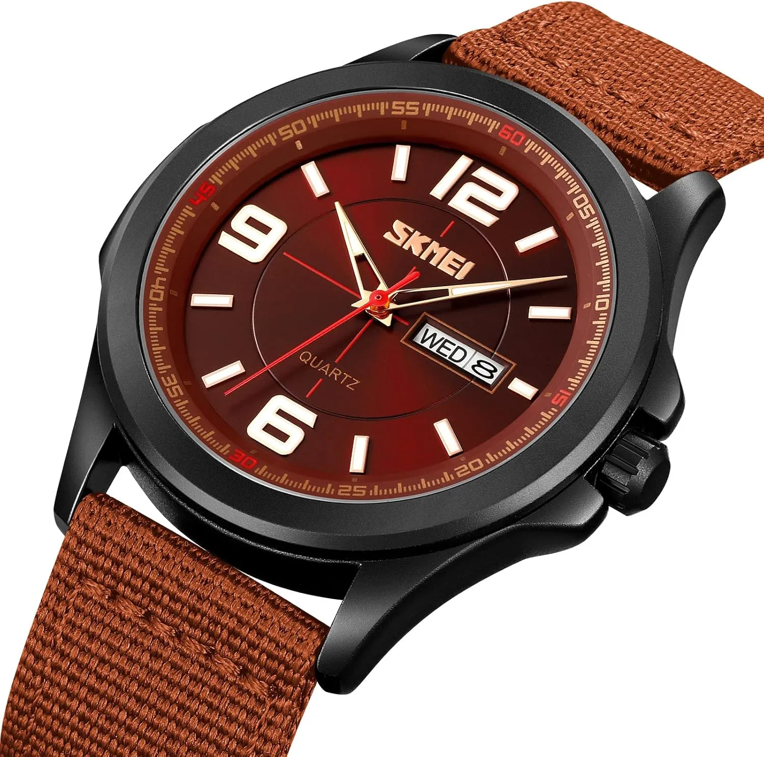 Analog Expedition Watch Army Field Sport Watches Minimalist Business Waterproof Dual Calendar Student Quartz Watch with Nylon exhibitor Band for Men Outdoor Sport FANMIS Men's Military Tactical 