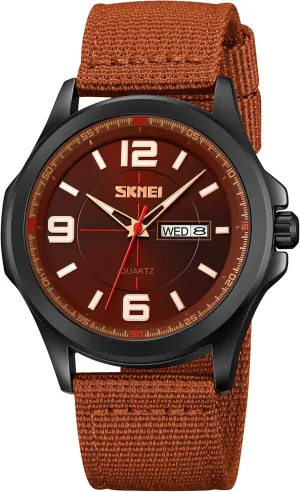 Analog Expedition Watch Army Field Sport Watches Minimalist Business Waterproof Dual Calendar Student Quartz Watch with Nylon exhibitor Band for Men Outdoor Sport FANMIS Men's Military Tactical 