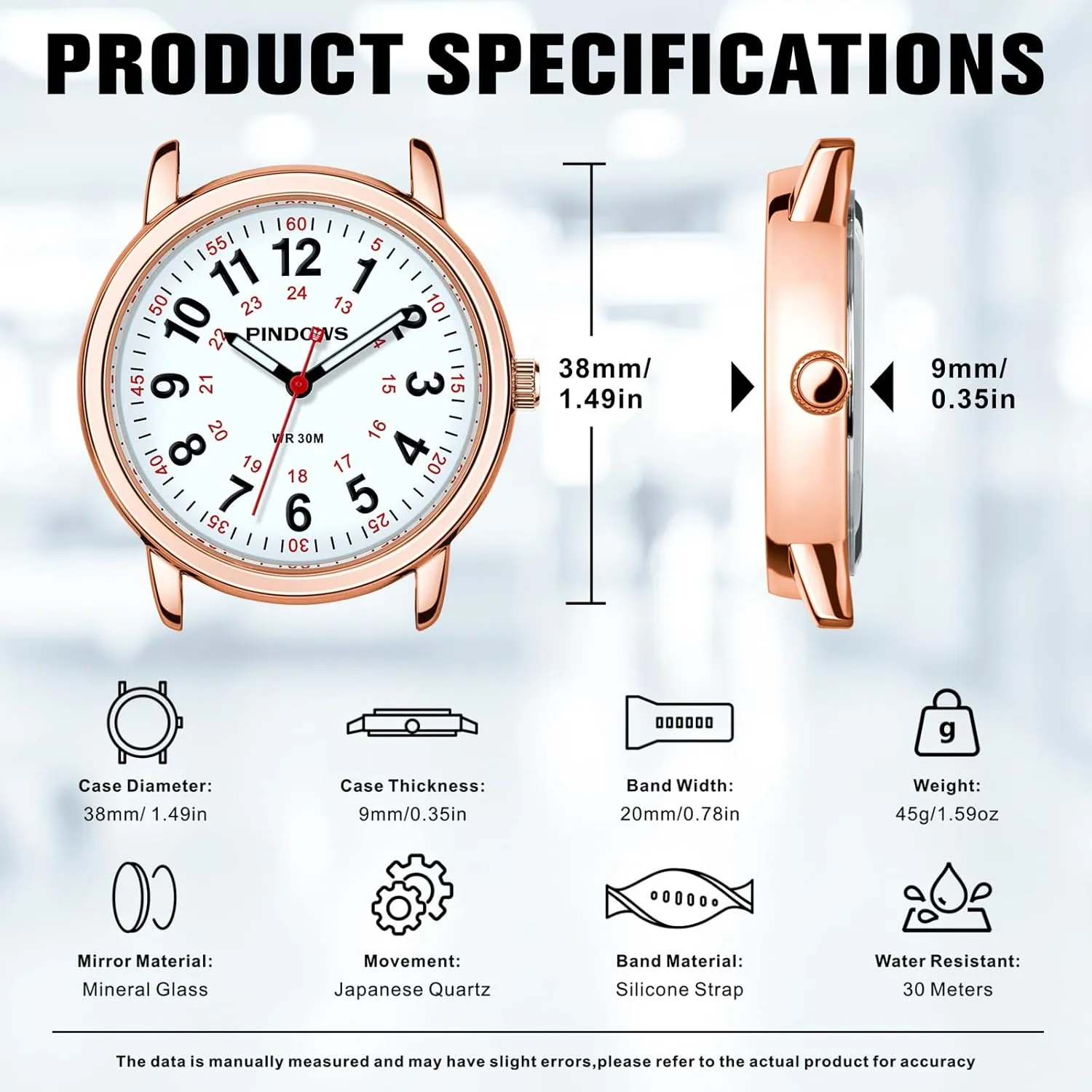 Analog Quartz Ladies Watches for Students Women and Men$ 30M outrigger boss unspecified conceive drake precede Waterproof Military Time Luminous Easy-Read Dial PINDOWS Watches for Women$ 