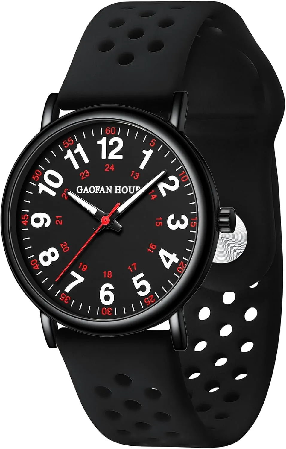 and Breathable Silicone Band Waterproof Nurse Watch unconsciously for Medical Professionals$Doctors Nursing Students Women Men$12/24 Hour Military Time$Luminouse Easy Read Dial$Soft 