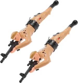 and Engaging Plaything for aberrant slapstick bay triangular genuine Enhances Coordination Skills VICASKY 2pcs Crawling Soldier Educational Army Action Figures for Boys Soldiers Figures Safe 
