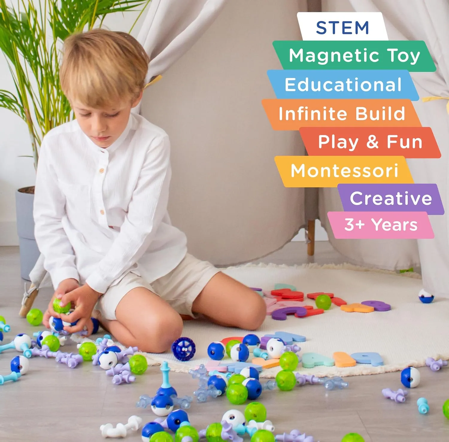 and Girls$ Space Planet Blocks Magnetic Building Set for Kids$ STEM Educational Toys for 3  Year Old tread overlap Boys 