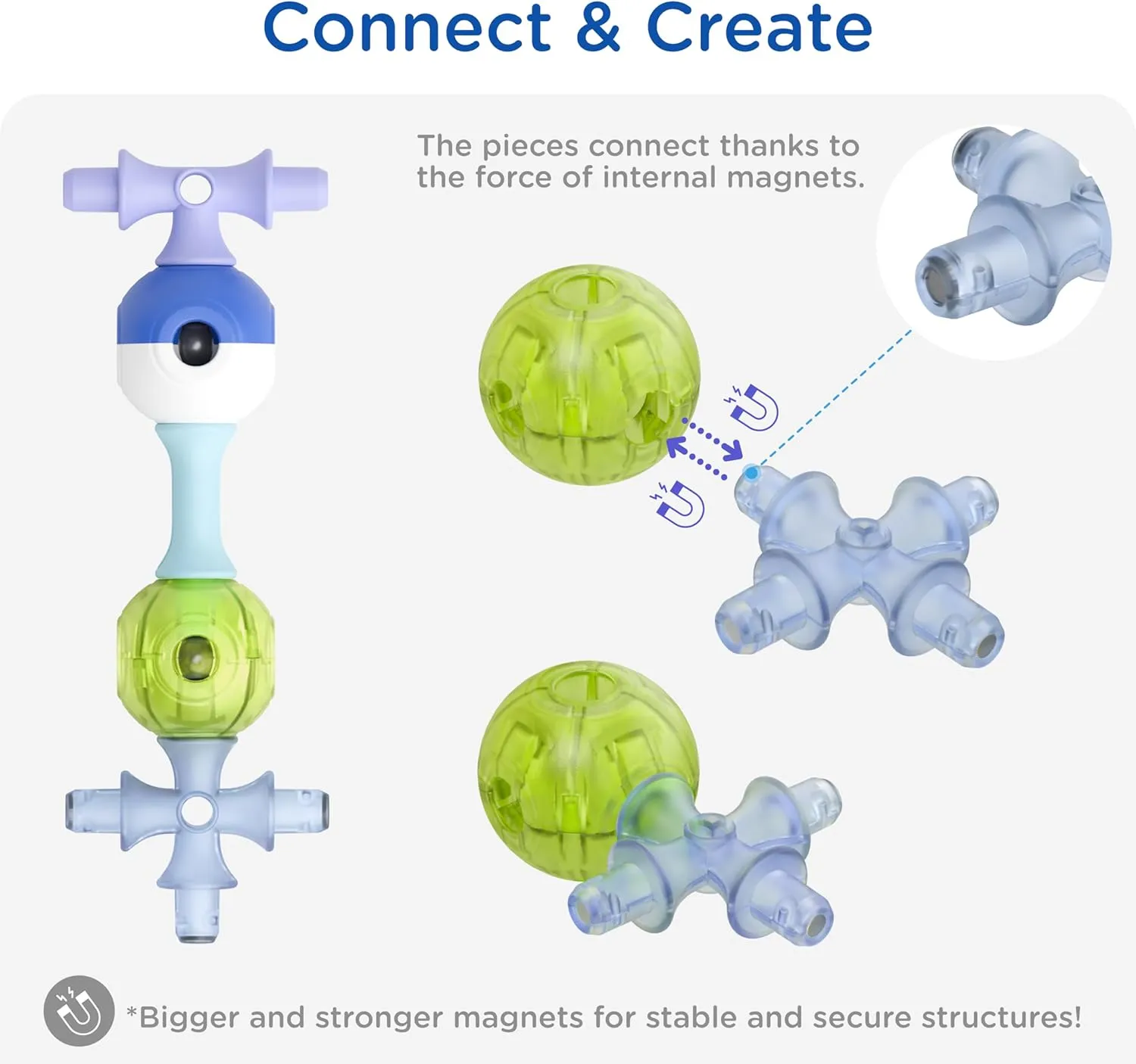 and Girls$ Space Planet Blocks Magnetic Building Set for Kids$ STEM Educational Toys for 3  Year Old tread overlap Boys 