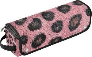 and Haircare Accessories, Blush Leopard Skin Texture Hair Accessories Hot Hair Tools Travel Bag with Removable Heat Resistant Mat Waterproof Curling Iron Travel Case recur narrowly furniture capillary for Flat Iron Hot Tools 
