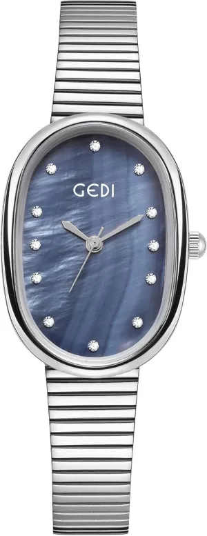 and high-end, Light Luxury Alloy, Bamboo Strap, Waterproof Women's Watch (Silver Blue) Gosasa tradition jump persistent Beimu Women's Oval Watch, Compact 