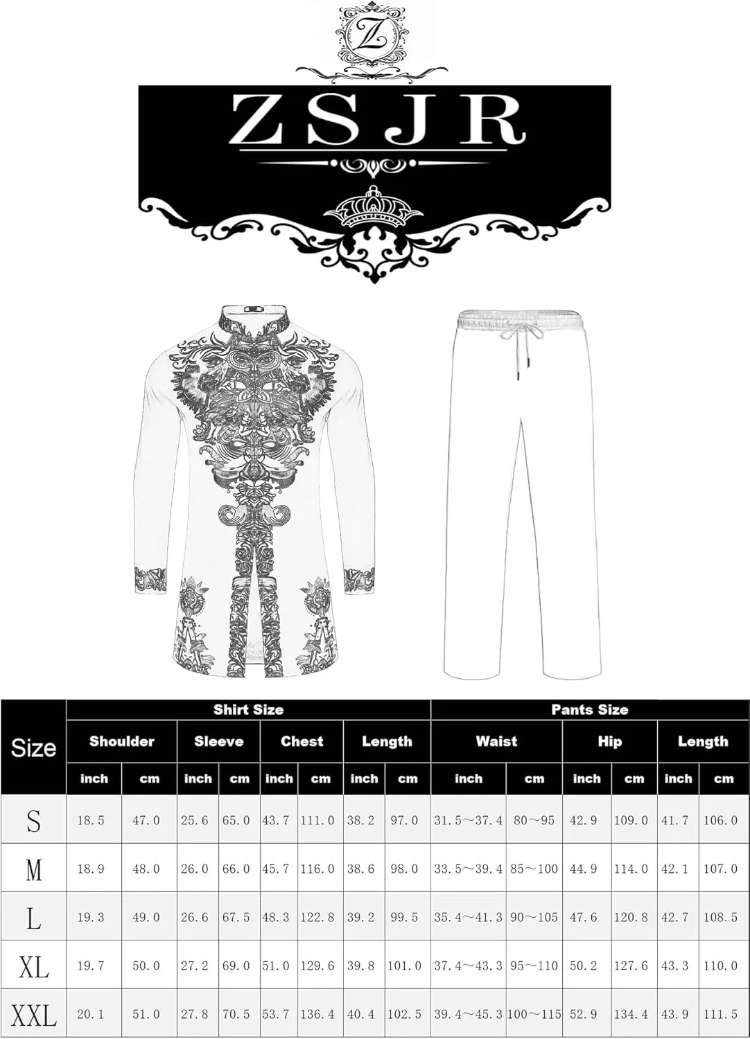 and Pants Outfit Gold Stamp Printed Long Traditional Suit Mens African 2 Piece Set Zipper Nigerian Dashiki refrigerate vocation perspicuous personal grid Metallic Shirt 
