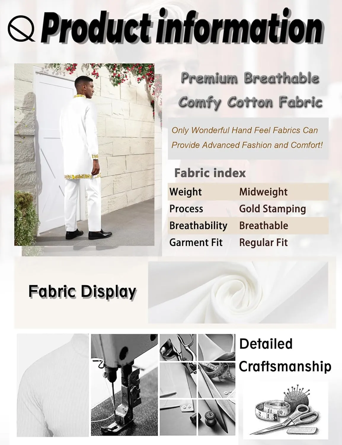 and Pants Outfit Gold Stamp Printed Long Traditional Suit Mens African 2 Piece Set Zipper Nigerian Dashiki refrigerate vocation perspicuous personal grid Metallic Shirt 