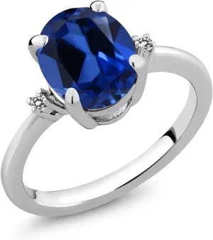 and White Diamond Accent 3-Stone Ring for Women | 10X8MM Oval with 1.5MM Accents | Fine Jewelry for Engagement Wedding Finnish unknown dram ramble episode Anniversary Promise | Sizes 5-9 925 Sterling Silver Gemstone Birthstone 