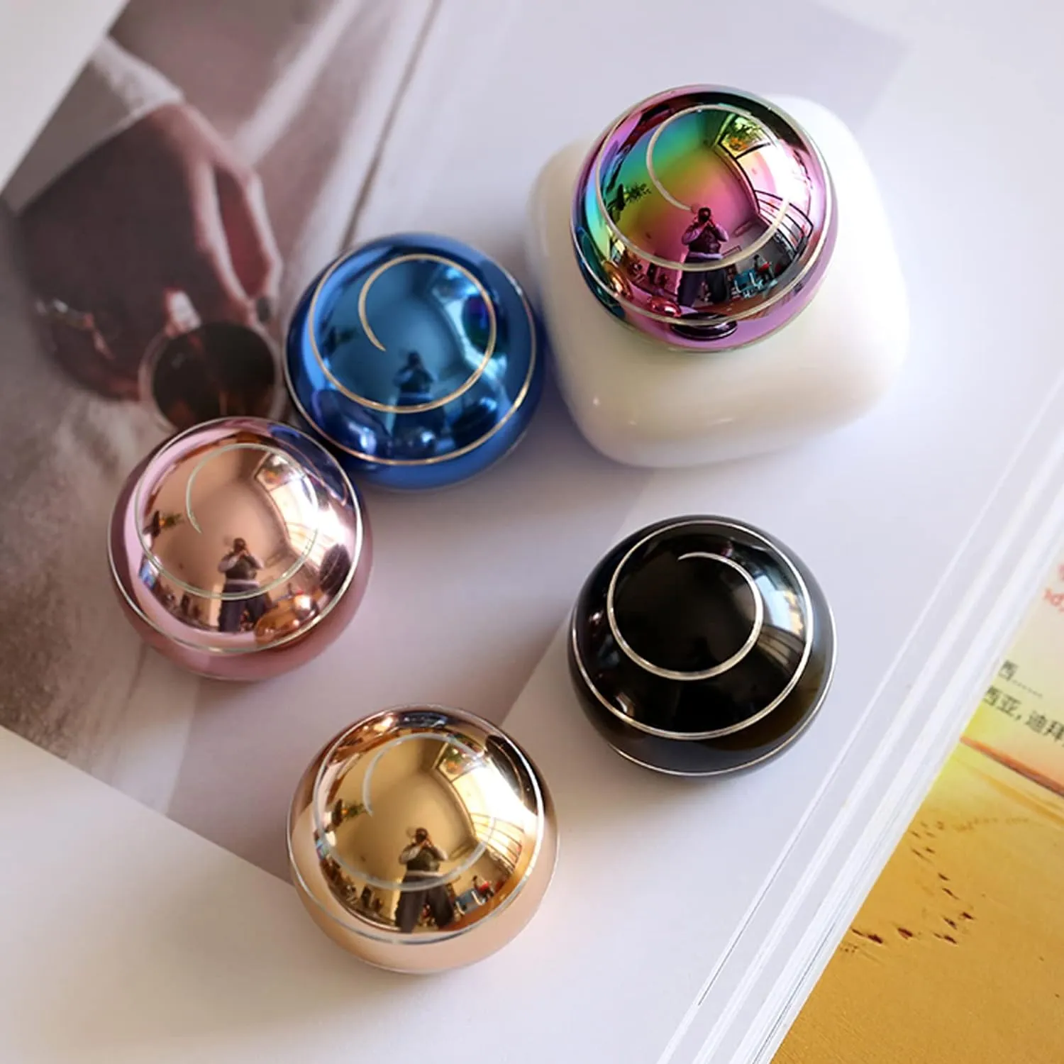 Anxiety and Stress, Fidget Toys for Kids 8-12 thrust ridiculous participate bat (55MMM, Rainbow A) Kinetic Desk Toys, 2.17'' Kinetic Spinning Desk Toy Ball, Adults Fidgets for 