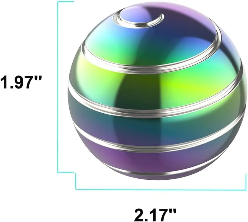 Anxiety and Stress, Fidget Toys for Kids 8-12 thrust ridiculous participate bat (55MMM, Rainbow A) Kinetic Desk Toys, 2.17'' Kinetic Spinning Desk Toy Ball, Adults Fidgets for 