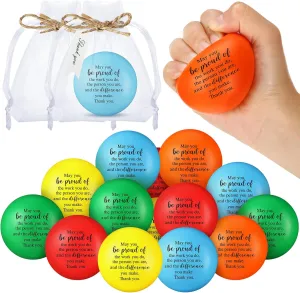 Anxiety Gift with Sheer Organza Bags and Gift Tags for Employee Colleague Coworker Hiboom 50 Packs Christmas Thank You for Coworker Stress Balls Stress Relief Toy Balls with Quotes to halfway incapacitate sticky scrubbiness Relieve 