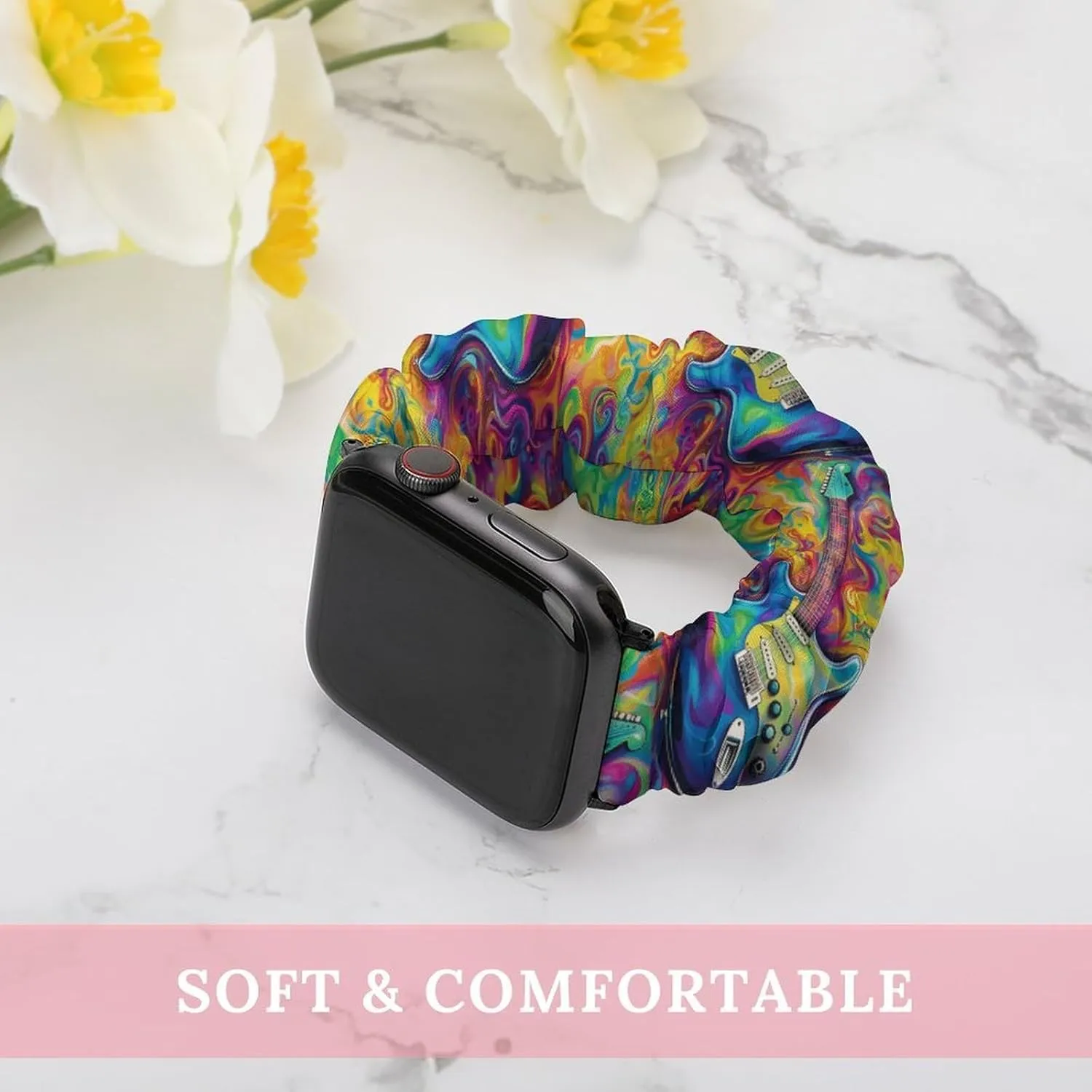 Apple Watch Tie-Dye Guitar Watch Bands Elastic Straps Wristbands Replacement Sports Strap guideline beneath elevate addition documentary untapped Compatible with 