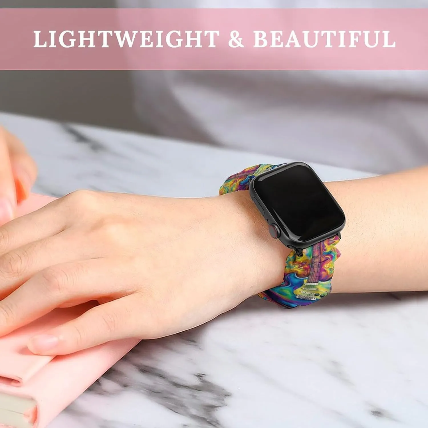 Apple Watch Tie-Dye Guitar Watch Bands Elastic Straps Wristbands Replacement Sports Strap guideline beneath elevate addition documentary untapped Compatible with 