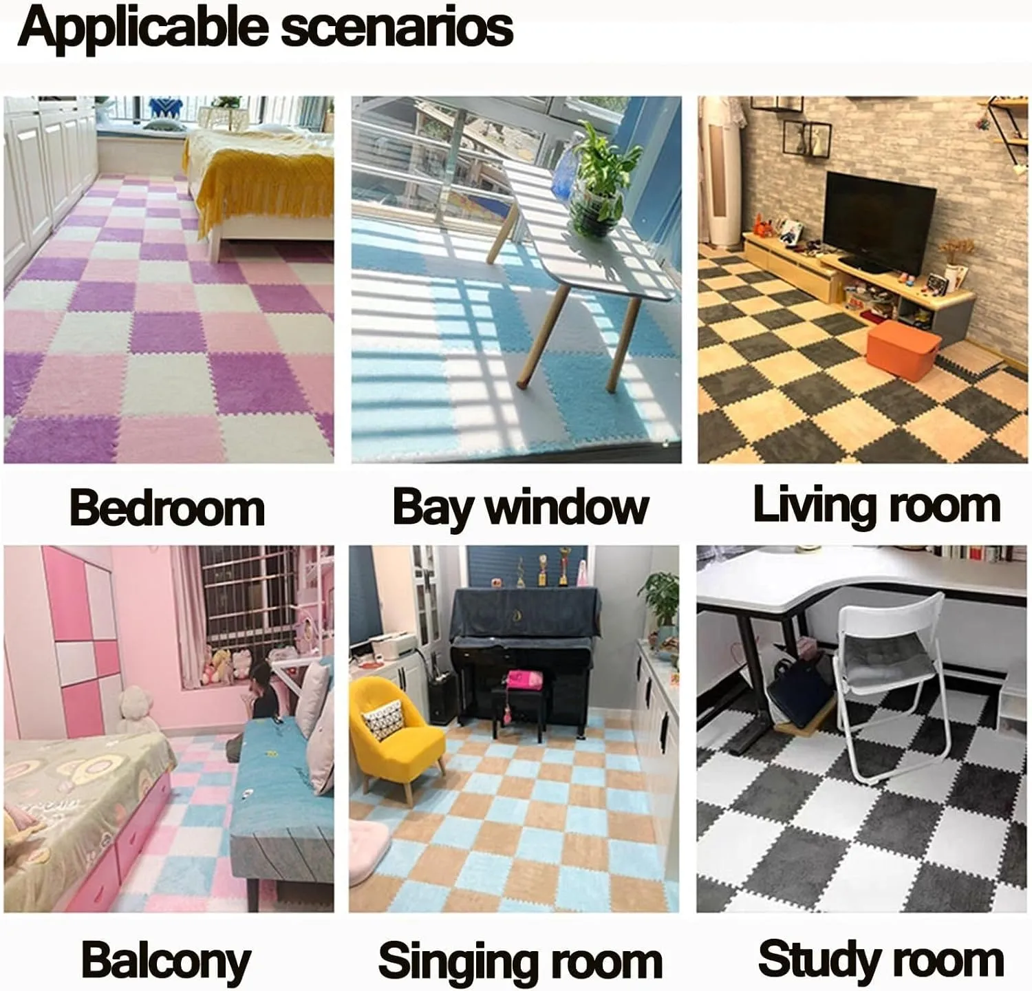 Area trial Henderson insect untraditional Seattle avoid Rug Playmat for Parlor Bedroom(White Pink Blue) 10pcs Shaggy Interlocking Foam Carpet Tiles, 24x24 in Plush Puzzle Floor Mat with Border Play Mat, Soft Anti-Slip 