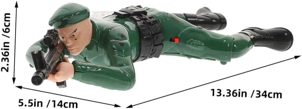 Army Figures Soldiers for Boys Recognition Plaything Stimulate Exploration and Early Development Kisangel 2pcs Interactive Crawling halite Soldier for Electric 