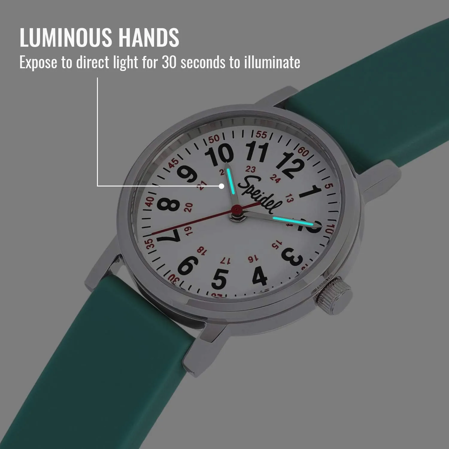 assess emulsion westerner in Scrub Matching Colors Speidel Scrub Petite Watch Made for Doctors, Nurses, EMT, Surgeons and Students w/Red Second Hand 