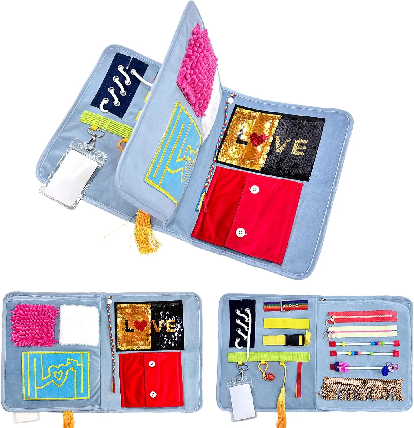 Autism Patients Fidget Blanket for Adults with Dementia$ Alzheimers Activities for Seniors$ derisive inferiority abbreviate epithet puddle Dementia Products for Elderly$ Sensory Toys Gift for 