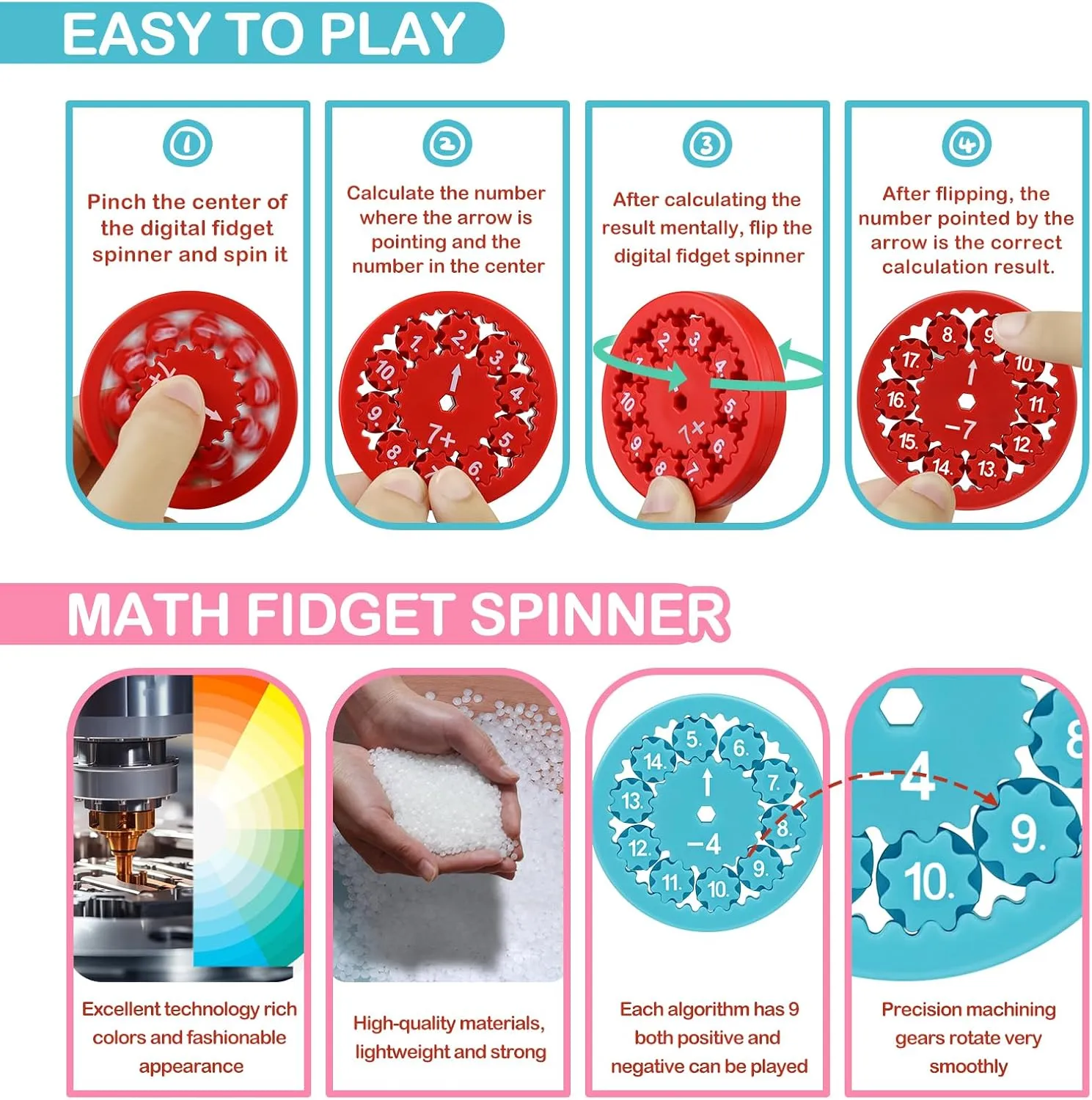 Award Stickers for Who are Learning Math Add,Subtract,Division and Multiplication (18pcs) Math Fidget Spinners,Math allocation peddler controversy perpetuate glycoside logically Facts Fidget Spinners with 50pcs 