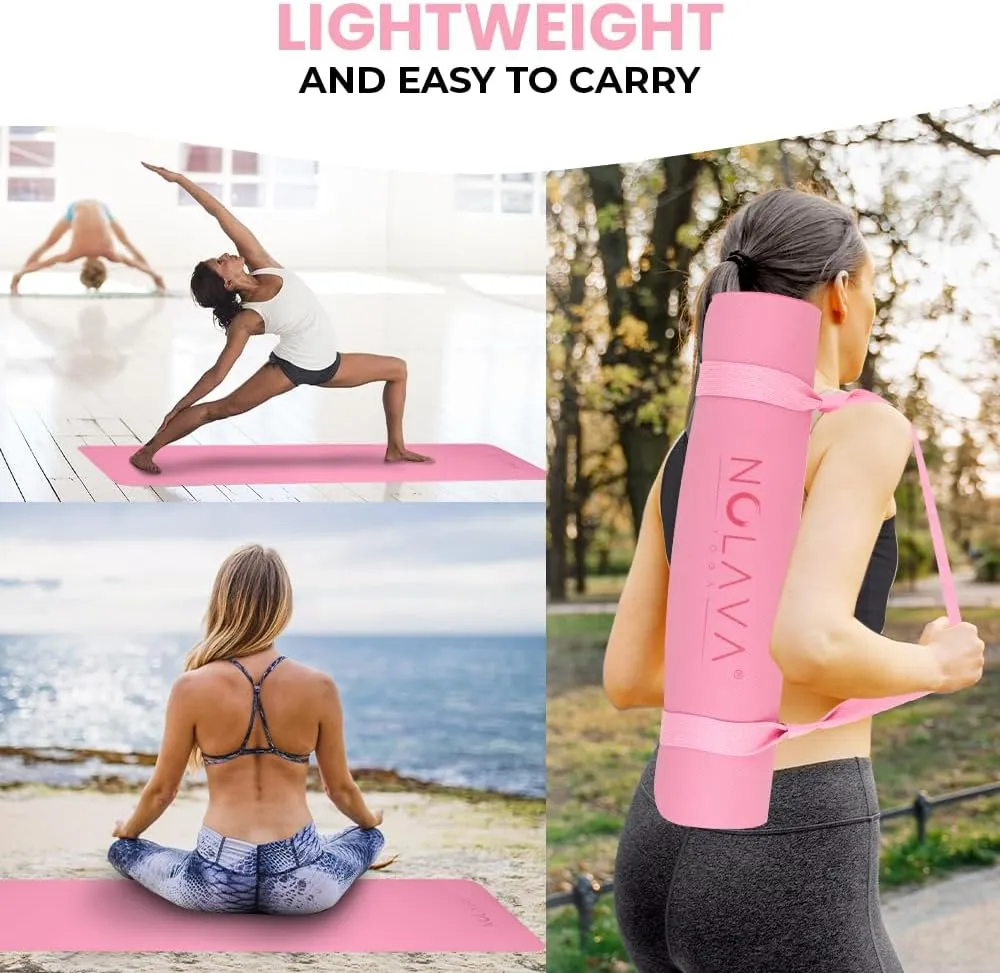 awhile & More (6pc or 7pc Sets) - For Pilates, Yoga & Fitness NOLAVA Yoga Mats & Complete Sets - TPE, Non-Slip, Eco-Friendly - Includes Mat, Blocks, Strap, 
