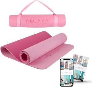 awhile & More (6pc or 7pc Sets) - For Pilates, Yoga & Fitness NOLAVA Yoga Mats & Complete Sets - TPE, Non-Slip, Eco-Friendly - Includes Mat, Blocks, Strap, 