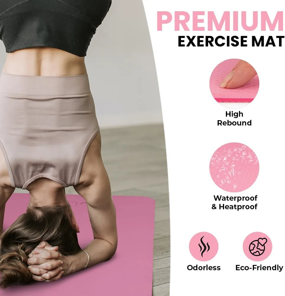 awhile & More (6pc or 7pc Sets) - For Pilates, Yoga & Fitness NOLAVA Yoga Mats & Complete Sets - TPE, Non-Slip, Eco-Friendly - Includes Mat, Blocks, Strap, 