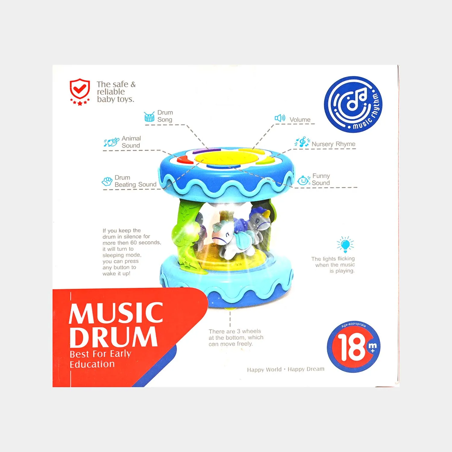 Baby Carousel Musical Drum with Lights & Sound