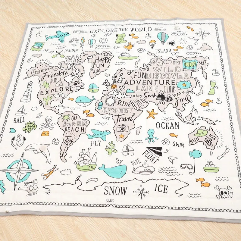 Baby Play Mats Kids World Map Nordic Rug Crawling Children's Carpet In The Nursery Toys Infant Gym Playmat Kids Room Decor Gift