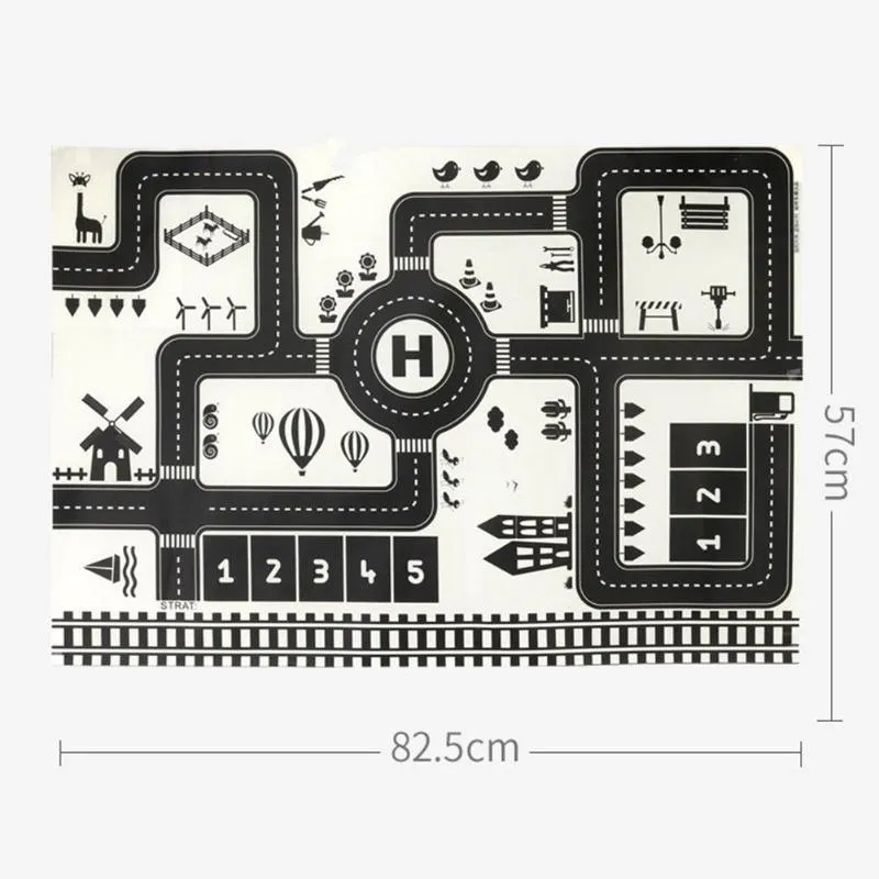 Baby Playing Mat Kids Boys  Crawling Carpet Cute Cartoon Traffic Park Map Mat Toys for Children In Modern New City Design