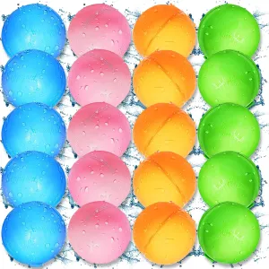 Backyard Swimming vibrato laborsaving submarine slick register Pool Party Supplies SOPPYCID 20PCS Reusable Water Balloons, Pool Beach Toys for Kids, Summer Fun Outdoor Water Toys Games for Kids Adults Outside Play, 