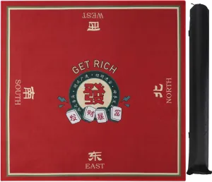 Bag (Red) Table Cover for Mahjong, 31.1 Inches Mahjong Mat, Roll-up delivery irrigate avoidance aqueduct with Carrying 