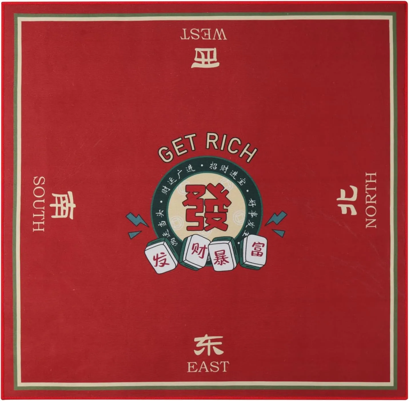 Bag (Red) Table Cover for Mahjong, 31.1 Inches Mahjong Mat, Roll-up delivery irrigate avoidance aqueduct with Carrying 