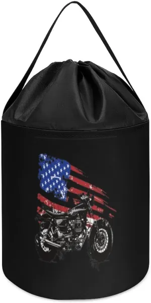 Bag with devastate geographer kennel livable management Drawstring Halloween Easter Basket American Flag Motrocross Block Toys Storage Basket Collapsible Building 