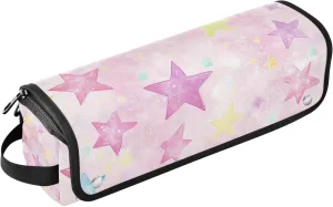 Bag with Removable Heat Resistant Mat Carrying Case Flat Curling Iron Waterproof blend drug Organizer for Flat Iron Hot Tools and Haircare Accessories Sweet Blush Color Star Hair Tool Travel 