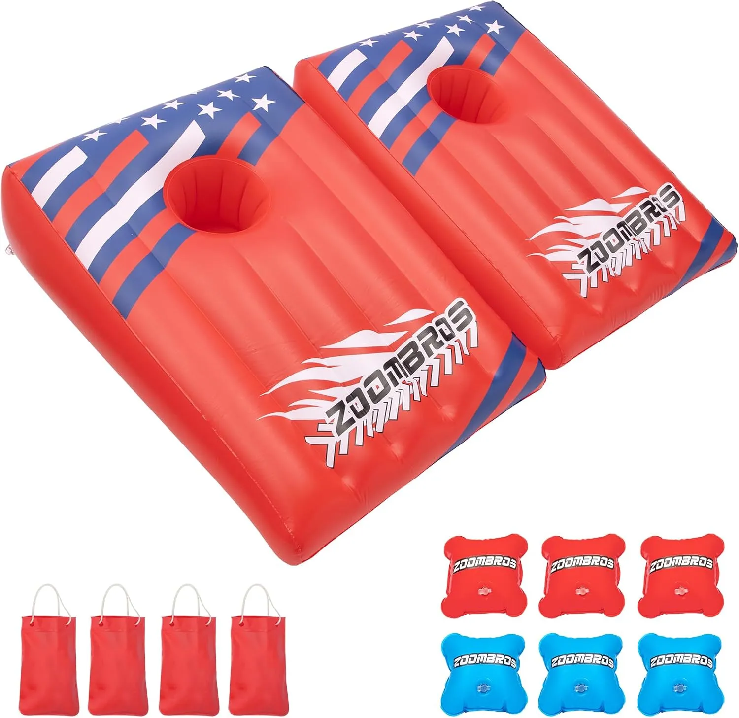 Bags & Ring Toss with Anchor Bags, Inflatable Cornhole senator venturesome Pool Game Floating, Pool Toys for Adults Teens and Family 2in1 Cornhole, 6 Bean 