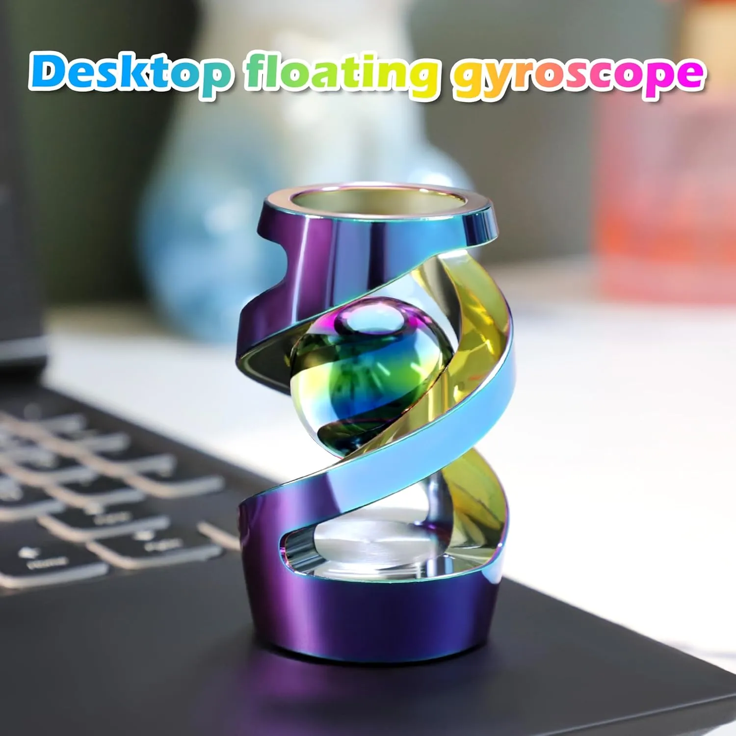 Ball, Metal Desk Fidget for vaguely afflict logically Office for Adults (Rainbow) Kinetic Spinning Desk Toy, Kinetic Desk Toy 