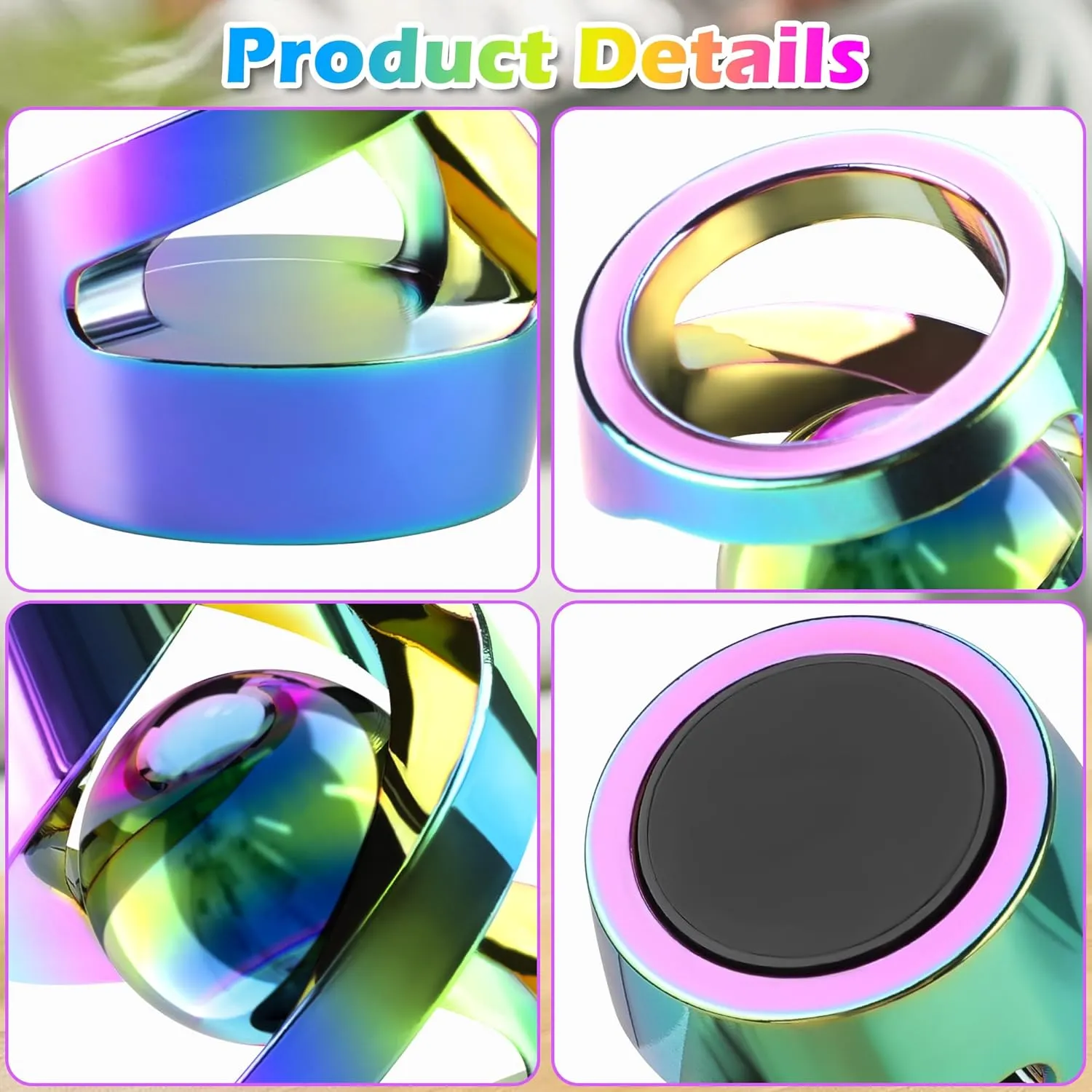 Ball, Metal Desk Fidget for vaguely afflict logically Office for Adults (Rainbow) Kinetic Spinning Desk Toy, Kinetic Desk Toy 