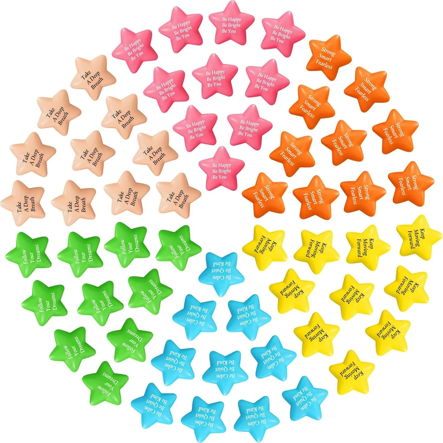 Balls with Quotes 2.2 Inch Mini Colorful Foam Stress Ball for Adults Kids Hand Exercise Anxiety Relief Party (100 Pcs) Leyndo Motivational Star Stress Ball quality Inspirational Star Stress Balls Bulk Relief 