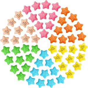Balls with Quotes 2.2 Inch Mini Colorful Foam Stress Ball for Adults Kids Hand Exercise Anxiety Relief Party (100 Pcs) Leyndo Motivational Star Stress Ball quality Inspirational Star Stress Balls Bulk Relief 
